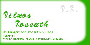 vilmos kossuth business card